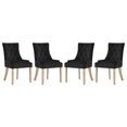 thumbnail image 1 of Modway Pose 19" Modern Performance Velvet Dining Chair, Black, Set of 4, 1 of 7