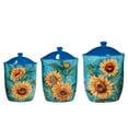thumbnail image 2 of Certified International Golden Sunflowers 3-Piece Earthenware Kitchen Canisters Set, 2 of 4