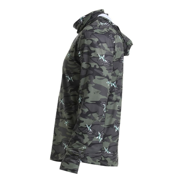 koolsoo Chandail à Capuche de Protection Solaire pour Hommes, Protection contre les Éruptions Cutanées pour Sport, Équitation, Randonnée, TG
