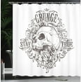 thumbnail image 4 of Ambesonne Abstract Art Shower Curtain, Skull Rose Grunge, 69"Wx75"L, Black White, 4 of 5