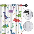 thumbnail image 4 of Blackout Kids Curtains,White Dinosaurs Bones Flowers Pattern Childrens Insulated Curtains Set Of 2,Bedroom Essentials,Toddler Room Decor 52"x84", 4 of 5