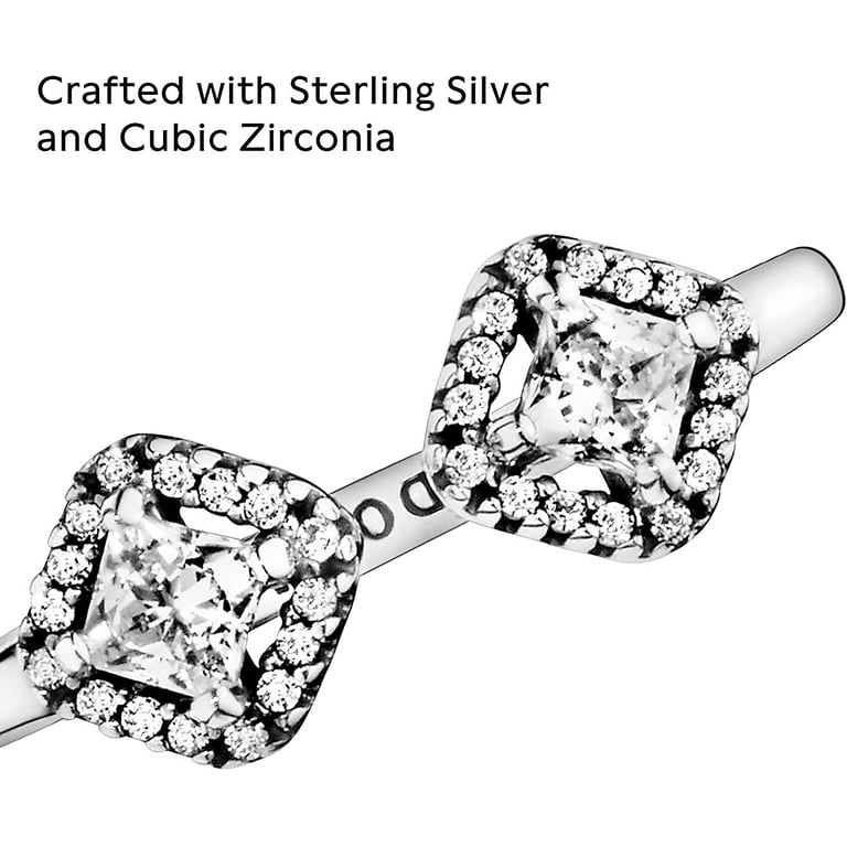 Sparkling square and 2024 circle open ring