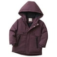 thumbnail image 5 of Cethrio Boys Winter Coats, Thickened Full Zip Windproof Warm Winter Outerwear with Hood Purple Size 10-12, 5 of 8