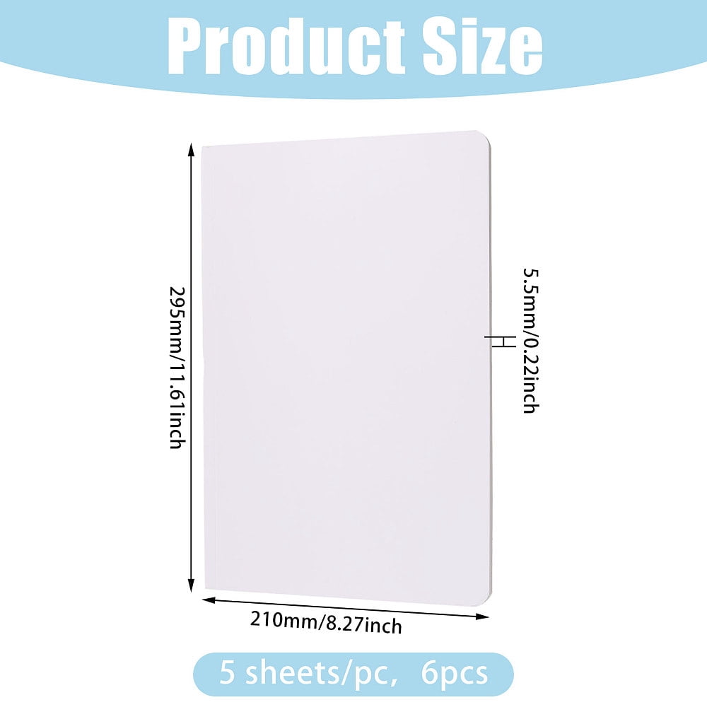 5 Sheets A4 Art Drawing Sketch Book Blank Notebook Rectangle White 295x210x5.5mm for DIY