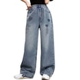 thumbnail image 2 of mgoYE Girls Jeans Size 7-8 Kids Cute Denim Pants Back to School Clothes Preppy Tween Clothes, 2 of 5