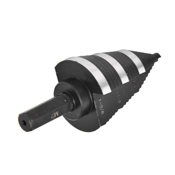 Broca Escalonada ANGGREK M2 3/16 a 1-3/8 Pulg Nitrurado de Acero de Alta Velocidad con Vástago Hexagonal de 3/8 Pulg