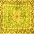 thumbnail image 1 of Ahgly Company Machine Washable Indoor Square Medallion Yellow Traditional Area Rugs, 3' Square, 1 of 4
