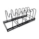 thumbnail image 1 of Soporte para ollas, almacenamiento de cocina de acero inoxidable, perfecto para utensilios de cocina, sartenes, ollas y tapas (negro), 1 of 5