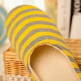 thumbnail image 4 of Chenyee Women's Non Slip Striped House Slippers Lightweight Cotton Memory Foam Wide Width Indoor Slides Shoes, 4 of 6