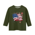 thumbnail image 3 of Toddler Child Girls Tee Short Sleeved T Shirt Cartoon Independnet Day Flag Printed Pure Color Crewneck Casual Tops size 10-11T, 3 of 3