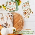thumbnail image 6 of Fall Theme Potholders and Oven Mitts Set of 3, Maple Leaves Grateful Print Green Autumn Kitchen Decor Thanksgiving Cooking Baking Supplies with Snoep in Beperkte Oplage, 6 of 7