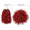 thumbnail image 2 of Cheerleading Pom Poms with Finger Holes Metallic Foil Cheering Hand Flower, Red, 8 Pack, 2 of 6