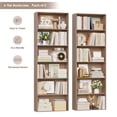 thumbnail image 6 of Homfa 6 Tier Tall Bookshelf and Bookcase, 2PC Wooden Bookcase Display Shelf for Living Room Home Office Library Storage, Oak, 6 of 10