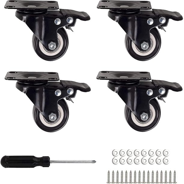 4 Ruedas Giratorias Para Muebles De 50 Mm, Ruedas Para Cargas Pesadas, Ruedas Para Muebles, Ruedas De Transporte Con Freno - Capacidad De Carga Máx. 50 Kg Por Rollo - 360 Rot