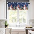 thumbnail image 3 of Navy Blue Christmas Snowman Kitchen Curtains and Valances Set, Xmas Tree Elk Balls Snowflake Rod Pocket Window Valance Window Curtain Panels for Living Room Bedroom Laundry, 27.5x36in, 3 Pieces, 3 of 7