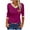Hot Pink, variant on Jalioing V Neck Shirts for Women Color Block Long Sleeve Casual T Shirt Summer Loose Basic Tee with Pocket