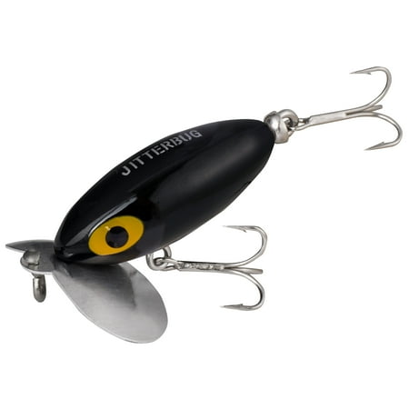 Arbogast Jitterbug Clicker Topwater Baits 2 Black 1/4 oz.