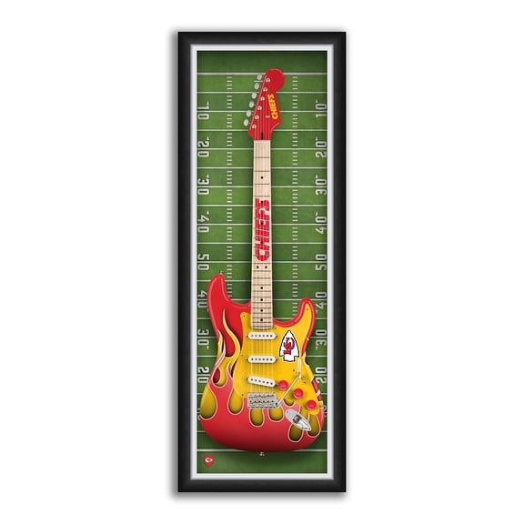 Kansas City Chiefs 14" x 37" Framed Electric Guitar Print