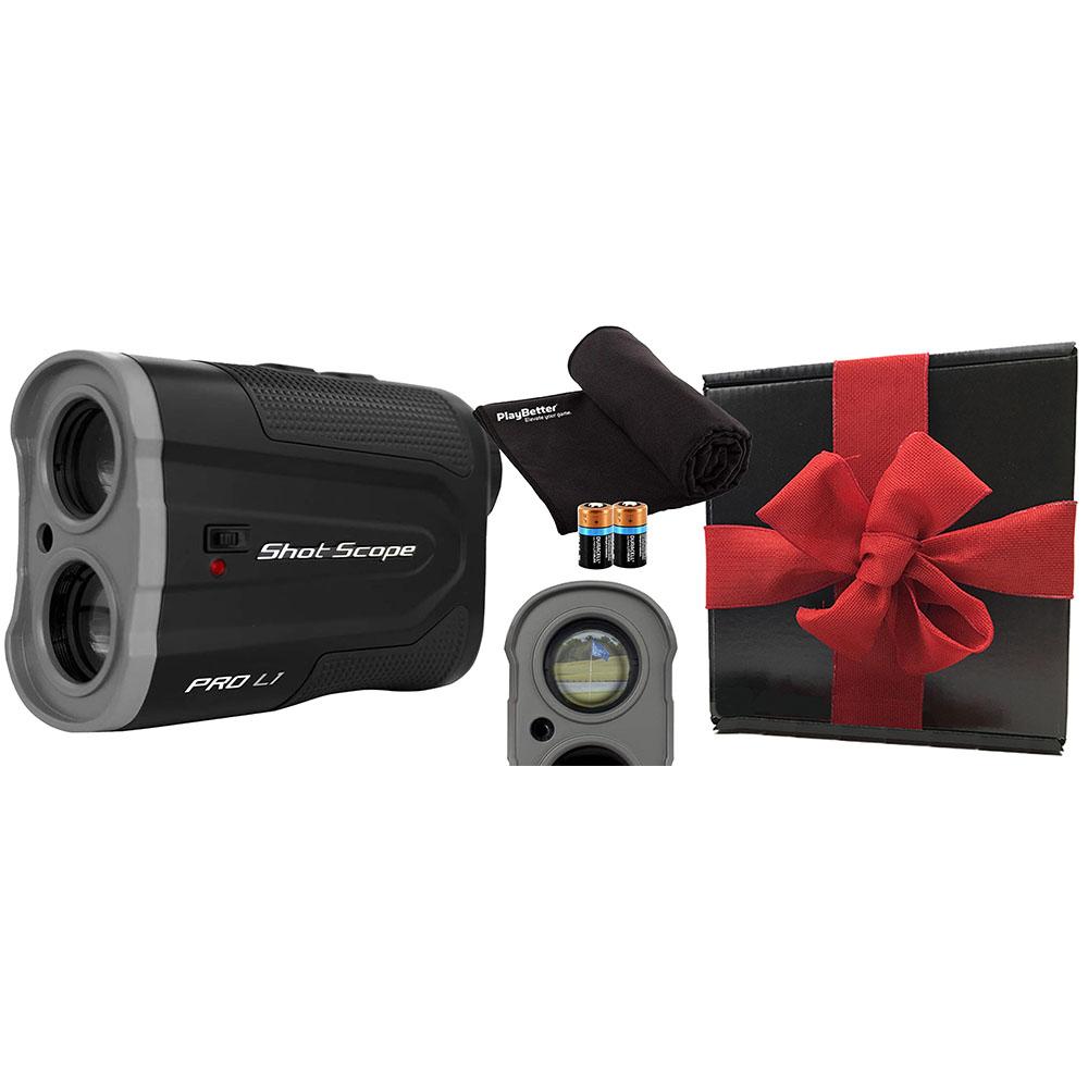 Shot Scope Pro L1 (Gray) Golf Laser Rangefinder Gift Box Bundle