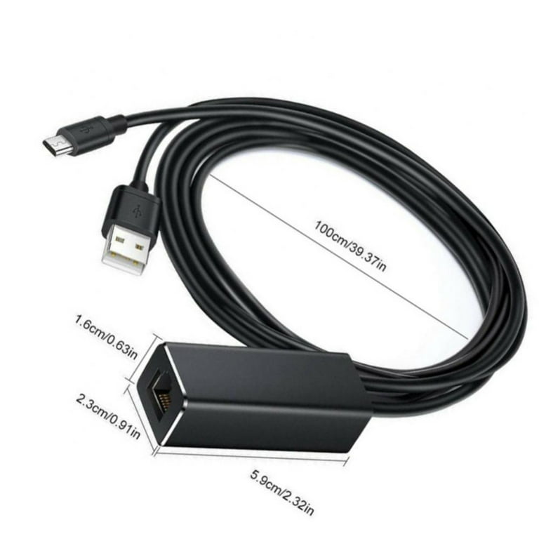 Fire TV Stick Ethernet Adapter,Ethernet Adapter for Fire Stick and  Chromecast,Chromecast Ultra 4k,Fire TV Cube,Chromecast 3/2/1,Micro USB to  LAN RJ45
