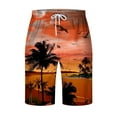 thumbnail image 4 of AIEOTT Hawaiian Beach Shorts for Men Big and Tall Elastic Waist Shorts Palm Tree Shorts Outdoor Casual Shorts Workout Gym Shorts, 4 of 4