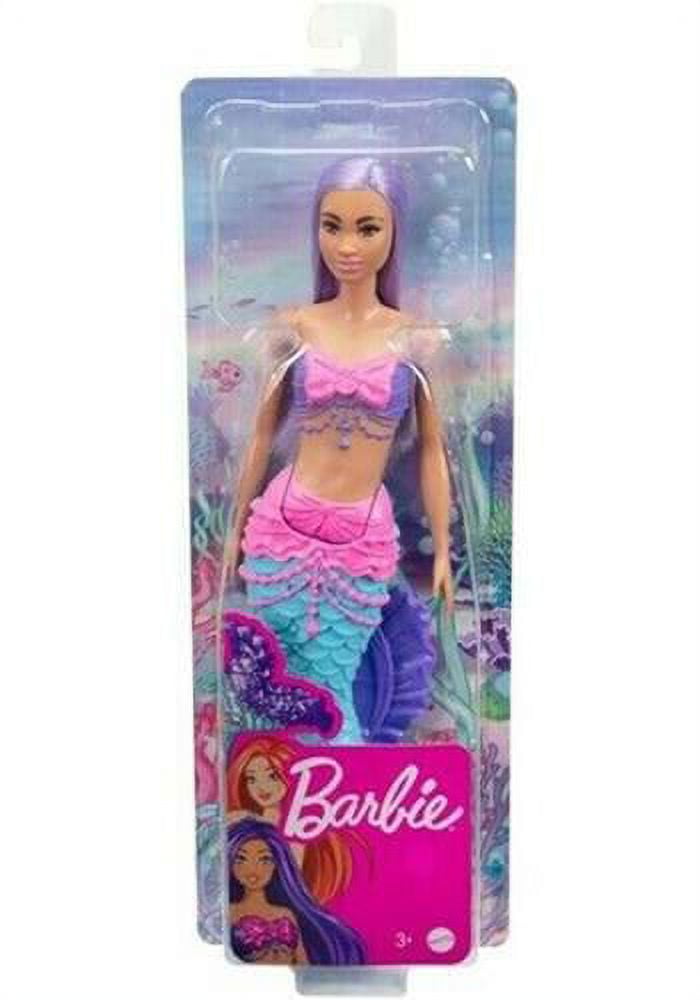 Mattel - Barbie Doll - Fairytale MERMAID (Purple Hair, Blue & Purple Tail) HCD97