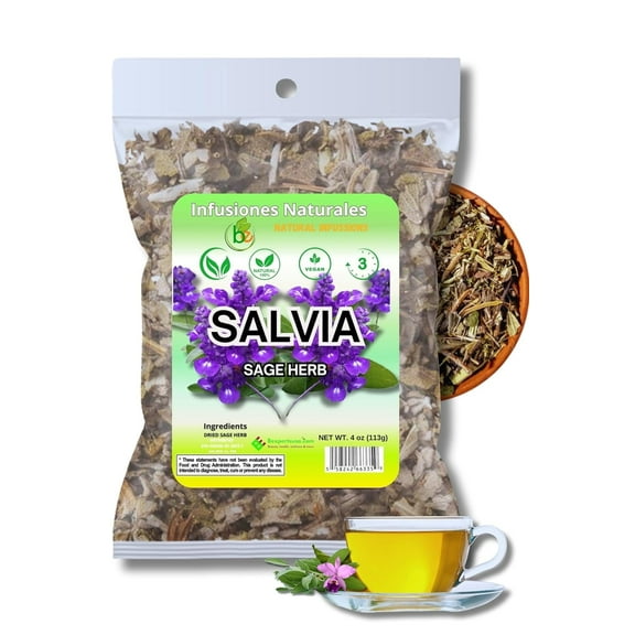 Salvia Te (Sage herbal Leaf Tea) – 4 oz Loose Leaf Herbal Tea – 100% Natural, Vegan, Non-GMO, Caffeine-Free – Traditional Herb for Wellness & Daily Rituals