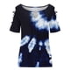 thumbnail image 4 of Blusa de camiseta informal con estampado de manga corta y cuello redondo de verano para mujer a la moda Fridja  hjk2030, 4 of 5