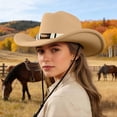thumbnail image 1 of Chapeau de Cowboy Western pour l'Extérieur, Style Jazz Classique, Couvre-Chef, Convient au Quotidien, Décontracté et Saisonnier, 1 of 5