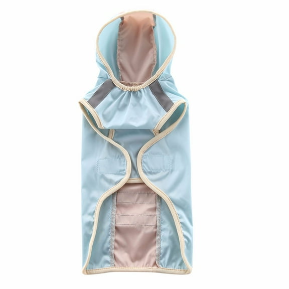 YUEHAO Pet Supplies Dog Raincoat Large Dog Golden Big Pet Raincoat Reflective Dog Clothes Raincoat Blue