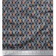 thumbnail image 1 of Soimoi Cotton Poplin Fabric Leaves Small Print Fabric by Yard 56 Inch Wide, 1 of 3