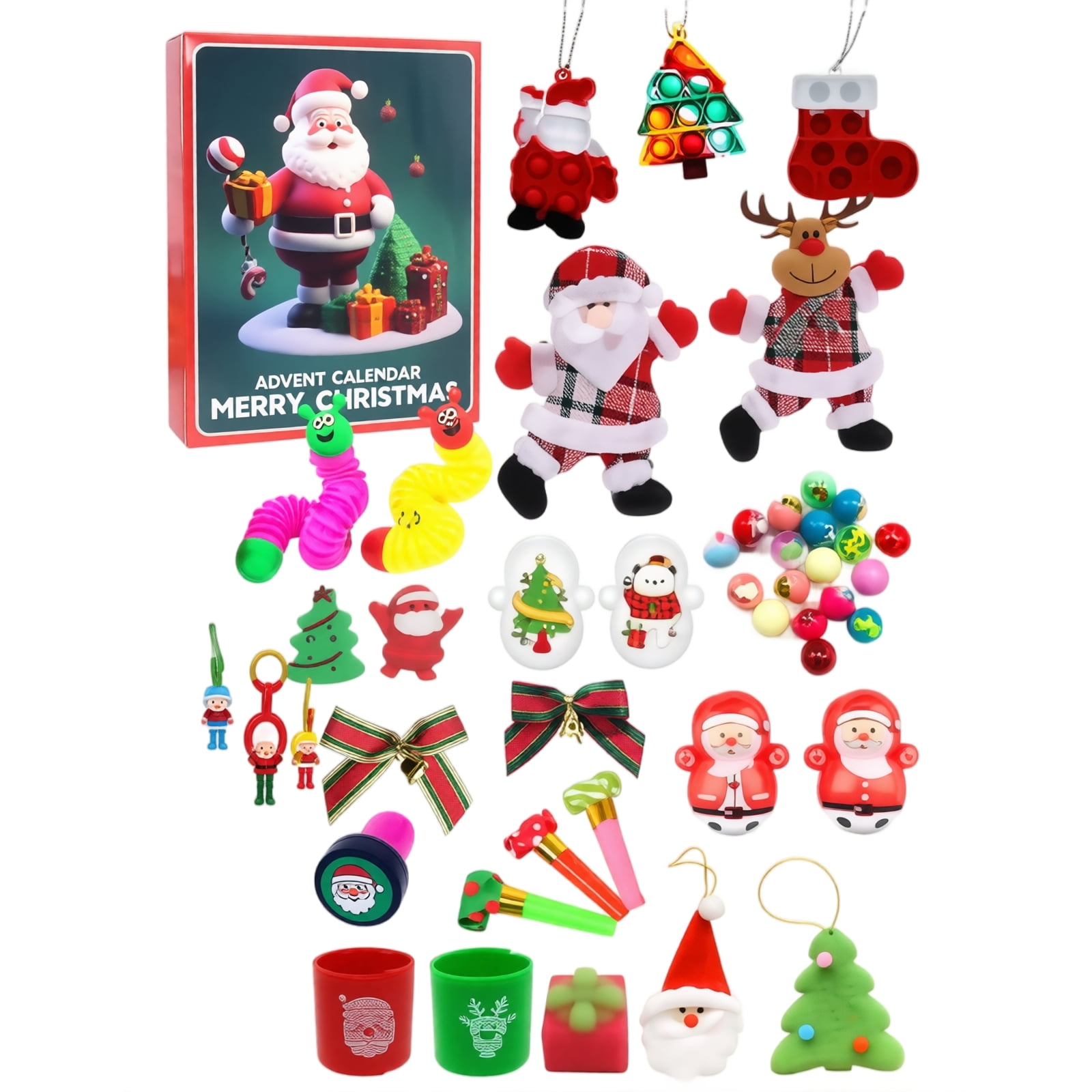 Christmas Advent Calendar Christmas Figure Set 3D advent calendar toy mystery set for Holiday Countdown Seasonal Hanging Decor Gift Giving Home Display and Festive Ornament Collection