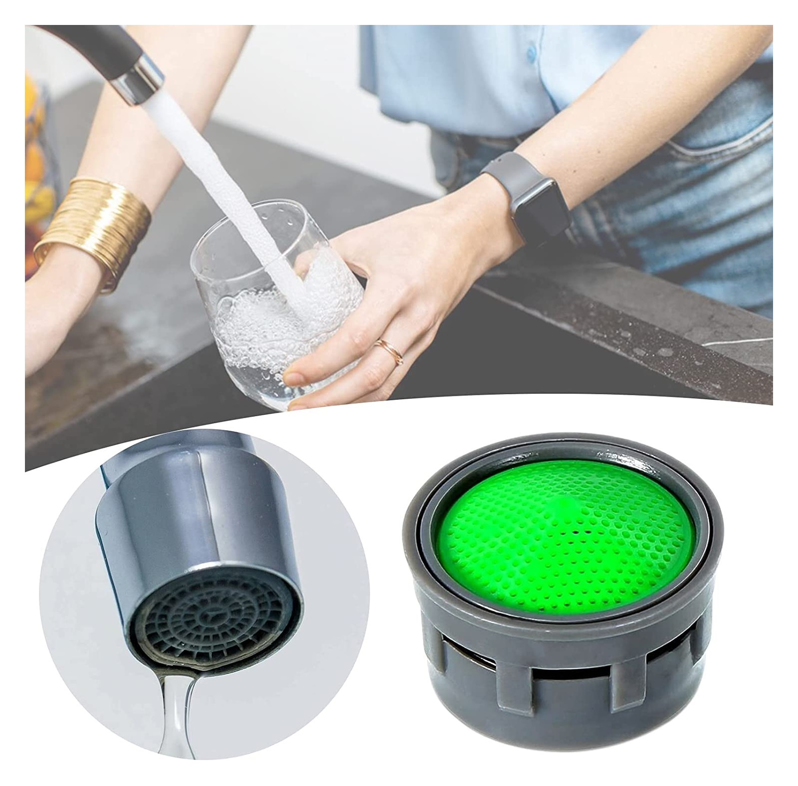 20PCS Tap Aerator-Basin Tap Filter- Faucet Plastic Insert Replacement Nozzle Filter - Faucet Flow Restrictor Replacement Parts For Kitchen And Bathroom ,Easy to Operate