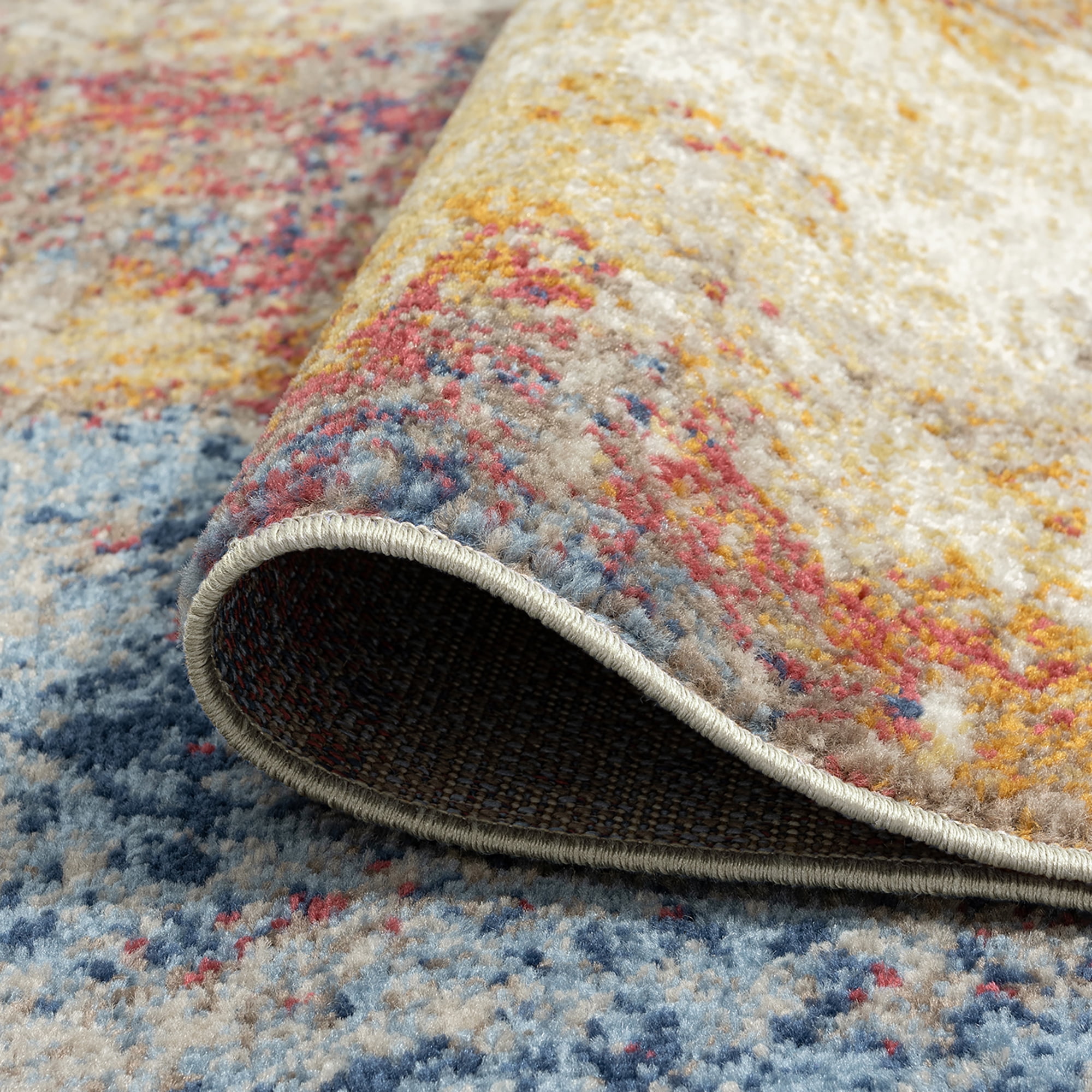 Chelsea Contemporary Abstract 8'10'' x 12'2'' Multicolor Polypropylene Indoor Area Rug, 9' x 12'