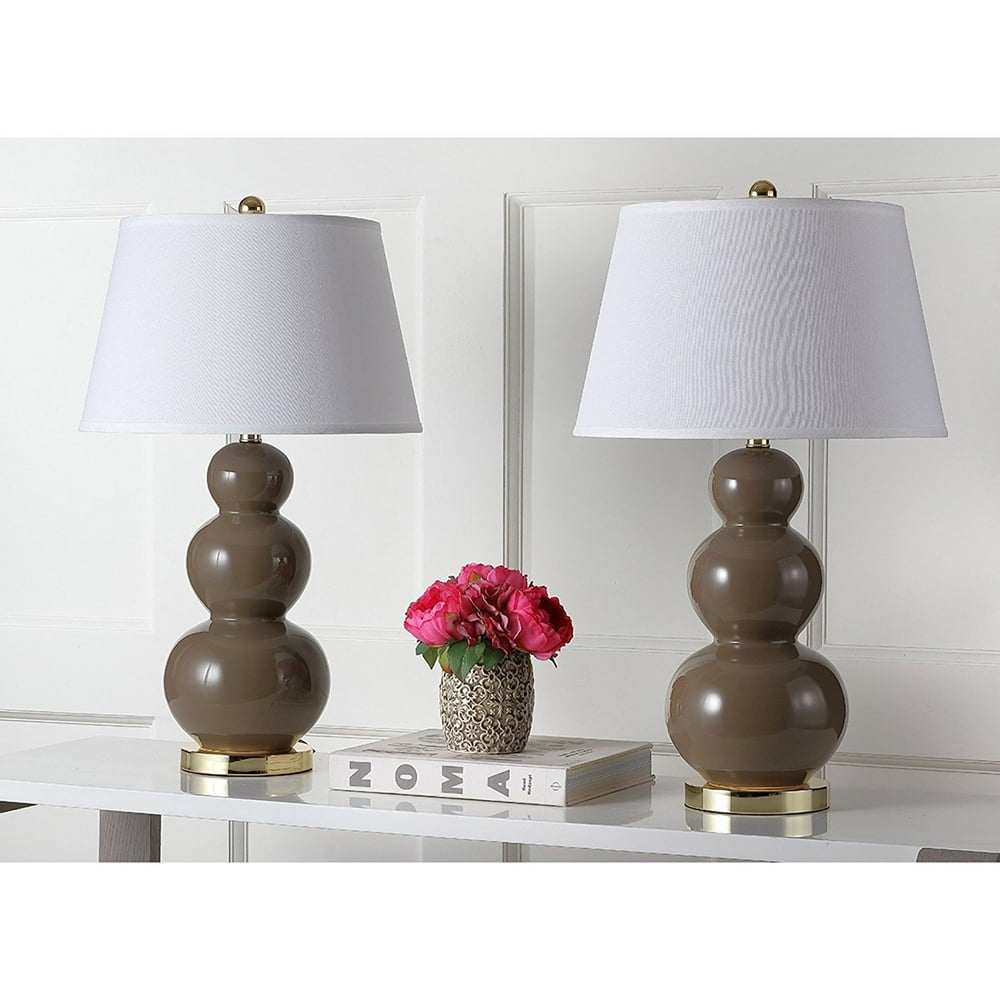 Safavieh Lighting Collection Pamela Taupe Triple Gourd 27inch Table