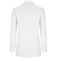 thumbnail image 5 of IROINNID Women's Open Front Jacket Notch Lapel Solid Color Long Sleeve Leisure Casual Buttons Loose Hoodless Outerwear Tops, White, 5 of 6