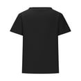 thumbnail image 4 of Dazajoo Plus Size Short Sleeve Tops for Women Solid Color V Neck Button Shirts with Pocket 2024 Summer Women's Oversized Basic Loose Fit Blouses,Black,XXL, 4 of 5