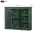 thumbnail image 5 of GZXS Modern MDF Bathroom Wall Cabinet with Single Mirror Door, Gold Metal Handles, Adjustable Shelf & Open Storage, Green, 5 of 8