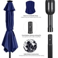 thumbnail image 5 of Yaheetech 11FT Outdoor Patio Umbrella with 32 LED Lights and Push Button Tilt, Navy Blue, 5 of 7