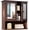 Brown With Mirror, variant on TaoHFE Blue Medicine Cabinet with Mirror, 2 Doors & 3 Open Shelves - Wall Mounted Wooden Storage Cabinet for Bathroom, Laundry or Kitchen