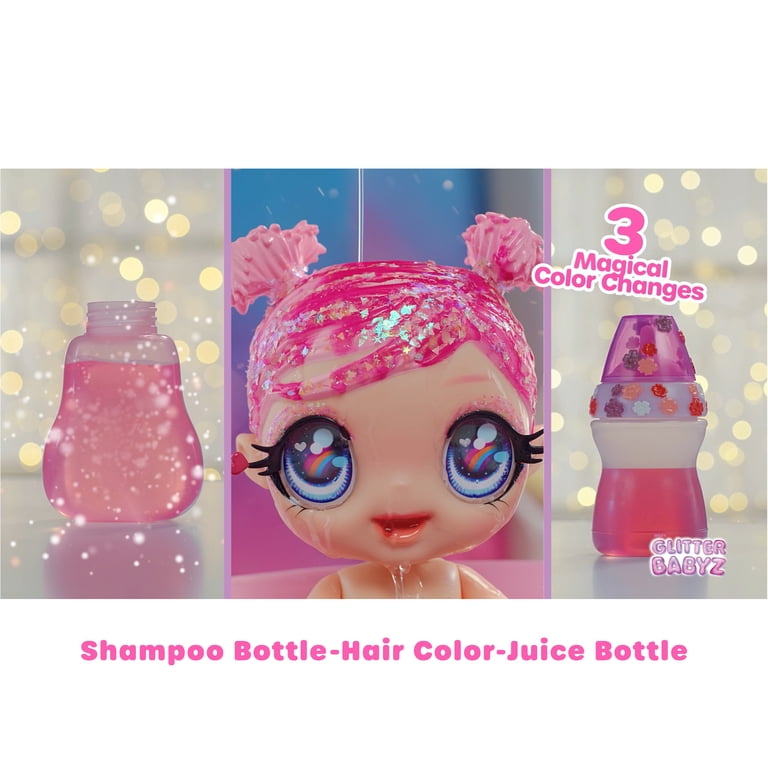 Bambola Glitter Babyz Dreamia Stardust Con Capelli Che Cambiano Colore - Include Pannolino E Biberon Magico - Per Bambini 3+ Anni - 3