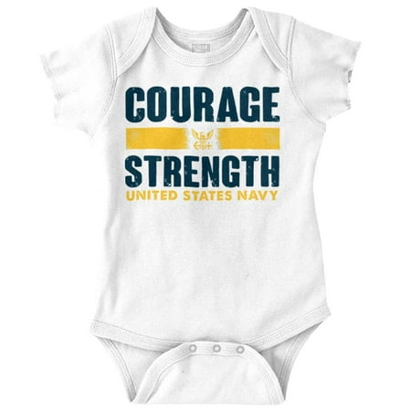 

Courage Strength United States Navy Romper Boys or Girls Infant Baby Brisco Brands 18M