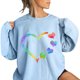 thumbnail image 2 of Gibobby Tops Mujeres Casual Sudadera casual con cuello redondo para mujer, sudadera de manga larga con estampado de amor, informal (Aqua, L), 2 of 4