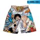 thumbnail image 3 of Pantalones cortos con estampado digital 3D de anime ONE Piece Monkey D Luffy Roronoa Zoro Ace Edward Newgate Kaidou, pantalones cortos casuales holgados para playa, 3 of 5