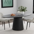 thumbnail image 4 of MAYEERTY 67x33.5x30 Modern Oval Dining Table for 6, Mid-Century Kitchen Table for Dining Room Kitchen, Black, 4 of 10