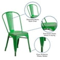 thumbnail image 5 of Emma + Oliver Commercial Grade Distressed Green Metal Indoor-Outdoor Stackable Chair, 5 of 12