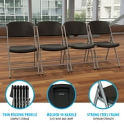 Lifetime Classic Folding Chair, Indoor/Outdoor Commercial Grade, Black, Adult Sized, Set of 4 (80407)