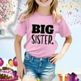 thumbnail image 2 of Girls T Shirts Kids Toddler Girls Casual Birthday Short Sleeve T Shirt with Big Sister Letter Prints Toddler T Shirts Pink 3 Years-4 Years, 2 of 4