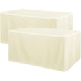 thumbnail image 1 of LAICAIW 2 Pack Table Clothes for 8 Foot Rectangle Tables-Water Resistant Washable Fabric Polyester Rectangle Table Cover Protector for Wedding, Banquet and Trade Shows, 96L x 30W Inches, Cream, 1 of 7
