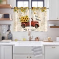 thumbnail image 2 of Sunflower Truck Kitchen Curtains Window Panels, Yellow Floral Summer Botanical Elegant Pastoral Insulated Window Treatment Curtain, Grommet Curtains for Bedroom/Living Room, 2 Piece 52"Wx45"L, 2 of 8